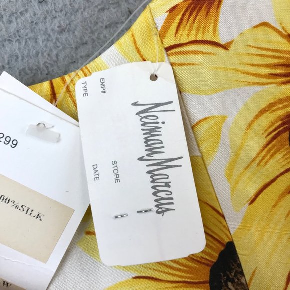 New Vintage CHETTA B 100% Silk Sunflower Print Maxi Dress Size 8 - Picture 13 of 14